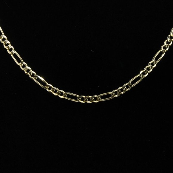 14k Yellow Gold Figaro Link Chain Necklace - 17